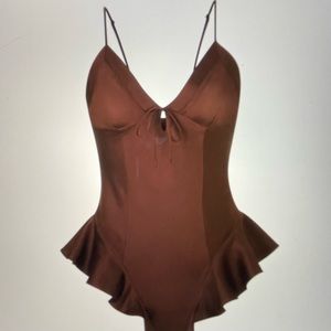 Skims Silk Teddy - size Small - color cocoa- new with tags